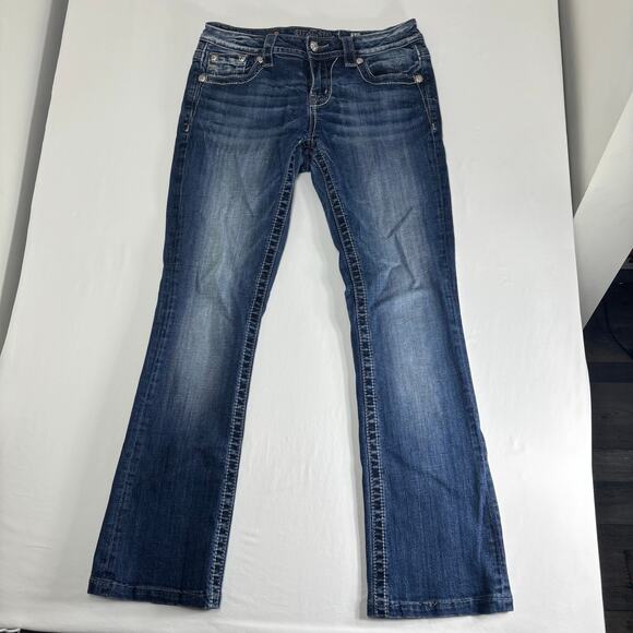 Women's Miss Me Relaxed Boot Cut Embellished Pockets Embroidered Size 28 Jeans - Picture 2 of 8